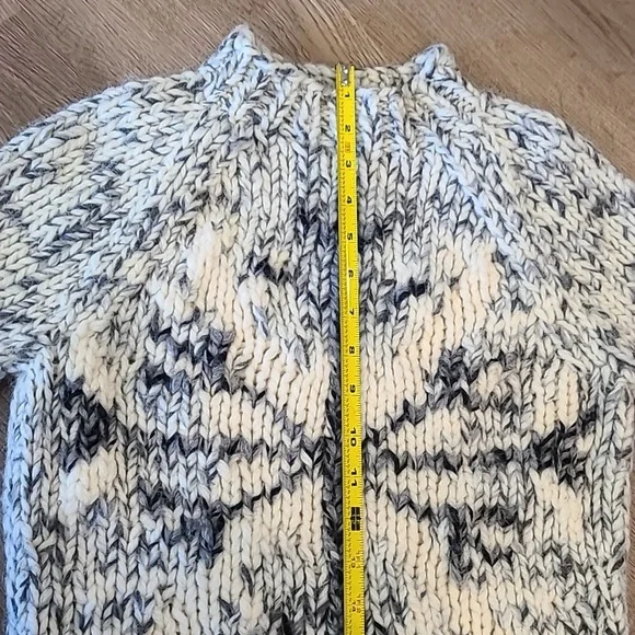 Express Snowflake Pattern Cowl Neck Sweater - Picture 6 of 6